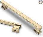 Asidrama 6 Pack 7 Inch(177mm) Brushed Brass Kitchen Cabinet Handles, Cabinet Pulls Kitchen Cabinet Hardware for Cupboard Drawer Pulls