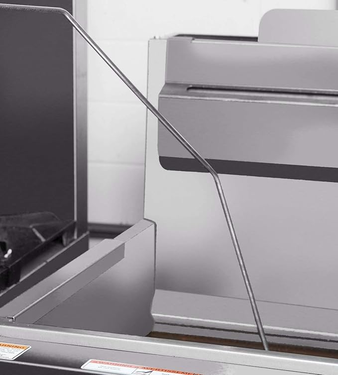 FryOilSaver Co. 25“ Deep Fryer Cleanout Rod, Rust Resistant Deep Fryer Drain Unclogger & Cleaner, Cleaning Tools for Restaurants Fryers, Hotel Kitchen Fryers Drain, Angled Shape & Declogger Goofer Rod