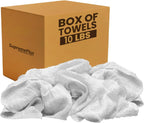 Premium Terry Towels for Cleaning - 10 lbs. Box, 20”x20” - 100% Cotton Towels Cleaning Rags - Multipurpose White Terry Cloth Rags for Garage, Shop, Auto, Home & Janitorial Use