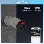 【2-Way Audio & 130° Ultra Wide-Angle】 4K 8MP Outdoor Wired Security Camera System, Wired Home Security Camera System, Home Surveillance DVR Kits