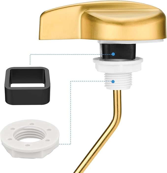 Compatible with TOTO Toilet Handle Replacement Parts Kit, Universal THU068#CP Trip Lvr for St743S Side Mount Toilet Flush Tank Lever Handle for TOTO Kohler Toilet Tank, 1-Pack Brushed Gold