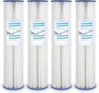 Geekpure Whole House Pleated PP Polypropylene Sediment Filter -4.5" x 20"-5 Micron (Pack 4)
