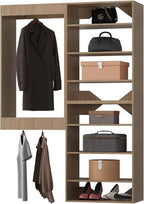 Modular Hang Closet Towers - Wall Mounted, Wooden Walk-In Closet Organizer, Bedroom - 40" Wide