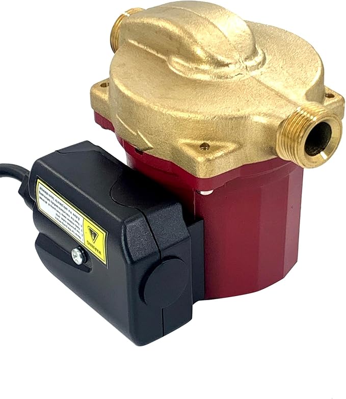UP15-18B5 59896114 Circulator Pump 115V, 1/25 HP, 1/2" Sweat End Open System Circulator, Bronze Recirculating Pump, Hot Water Circulator, Compatible with Grund-fos,Red
