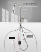 APPASO Touchless Kitchen Faucet with Pull-Down Sprayer, Kitchen Sink Faucet Touchless Brushed Nickel, Single Handle Hands-Free Motion Sensor Faucets Suitable for 1 or 4-Hole Sink, Stainless Steel