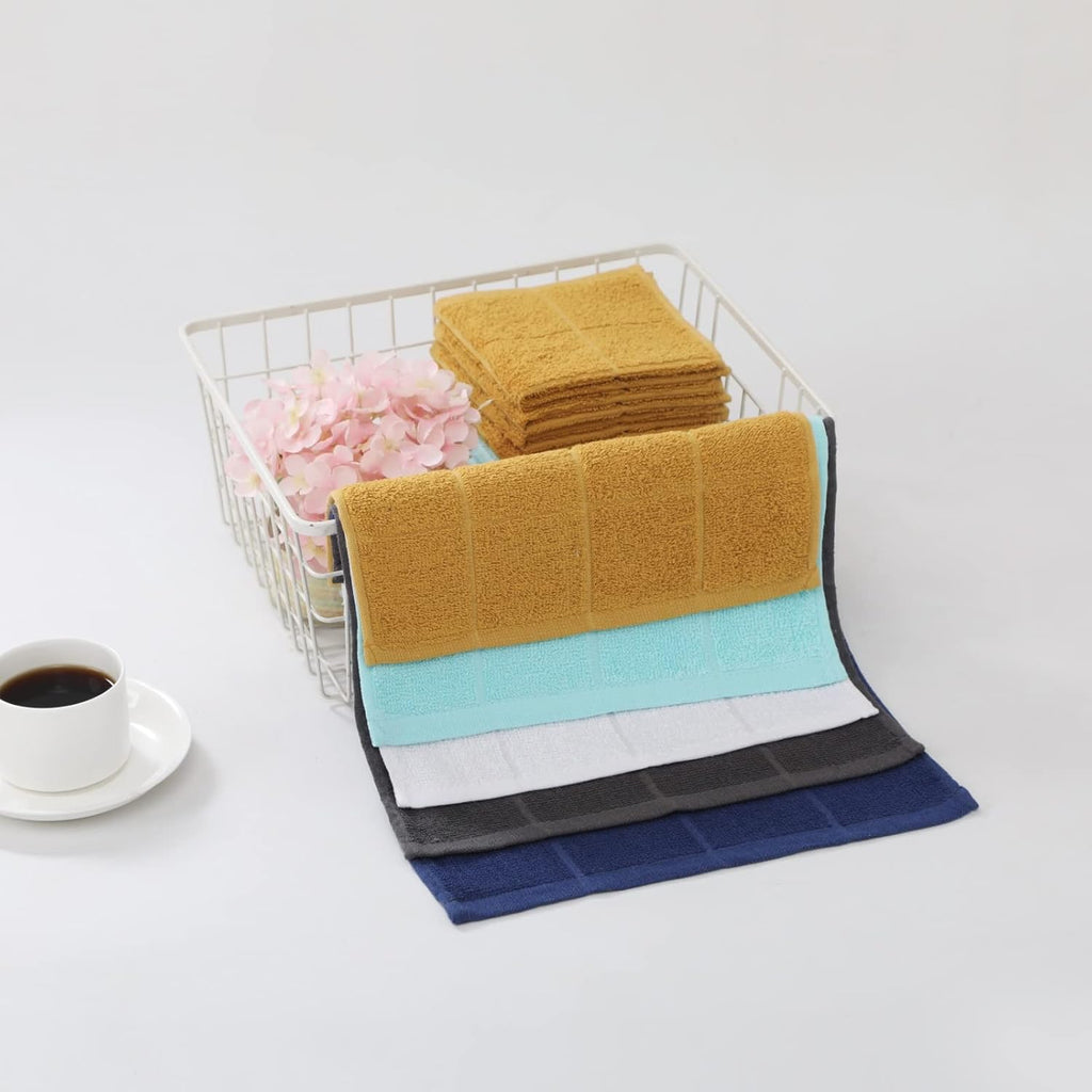 Glynniss Dishcloths Kitchen Highly Absorbent Dish Rags 100% Cotton Dish Cloths for Washing Dishes (Honey Gold)