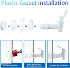 Replacement Cooler Faucet Water Bottle Jug,Water Dispenser Tap Set,BPA-Free Plastic Spigot Spout Water Beverage Lever Pour Dispenser Valve,Water Crock Tap (2 White and 2 Blue)