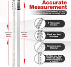 16-Foot Aluminum Grade Rod - 10ths Double-Sided Scale, 5-Section Telescopic Leveling Rod with Bubble Level & Carrying Case for Surveying, Laser Alignment, Walls, Floors