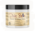 Dixie Belle Paint Company Chalk Finish Furniture Paint - Cotton (16oz) - Matte Pure White Chic Chalk Mineral DIY Furniture Paint