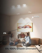 Adetu 4 inch Gimbal led recessed Lights, 360°+90° Adjustable Directional Recessed Lighting, 2700K/3000K/3500K/4000K/5000K Dimmable Retrofit Eyeball Can Lights with Jbox, ETL