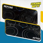 Cerama Bryte Glass Cooktop and Stove Top Cleaner Combo Kit - Includes Cleaning Tool, Razor, Scraper and 3 Pads to Remove Tough Stains - Use on Gas, Electric, Ceramic Surfaces, 10 Ounces, 6 Piece