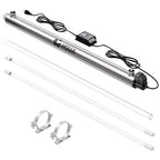 HQUA-OWS-121 120V 40W 12GPM 1” Inlet/Outlet MNPT Whole House Ultraviolet Water Purifier Filter, +1 Extra UV Bulb