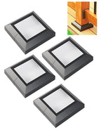 4PCS 3"x 3" Split Deck Post Base Cover, Aluminum Split Type Post Skirt Guardrail Bottom Cover for Railings, Stairs, Patios, Porches, Split Deck Base Bracket Covers(Black)