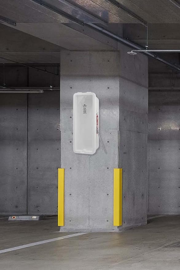 Fire Extinguisher Cabinet Fire Extinguisher Box Outdoor Fire Cabinet Mounted Fire Extinguisher Cabinet Fire Extinguisher Cover (White with Breaker Bar Attachment, Rx350, Plastic, 10 Pounds, 4, AKA1)