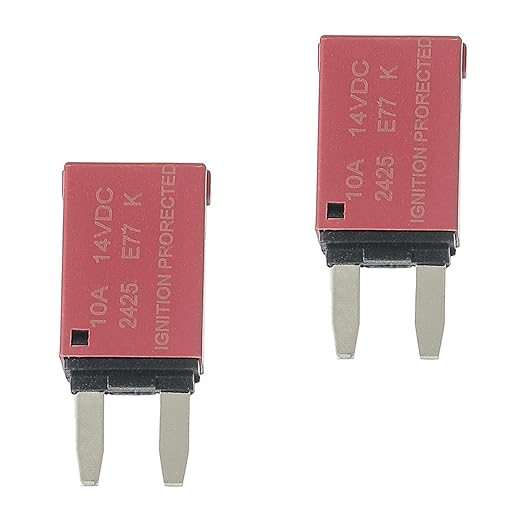10A DC 12V-14V Auto Reset Circuit Breaker ATM Low Profile T1 Mini Blade Fuses Breakers for Car Trucks Marine Boat RV Solar and More,2 Pack