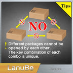 LanuBe Lock Laminated keyed Padlock (1-9/16", 40mm), keyed Alike Locks, Normal Shackle,Marked Black Plastic Hoop, Pack of 12…