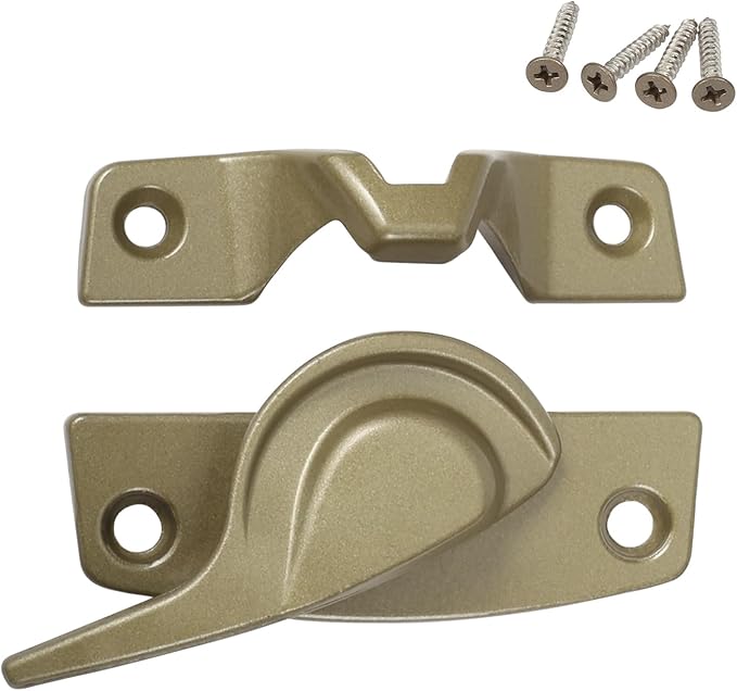 Metal Window Lock Replacement for Andersen Window Parts, Work with 200 Series Narroline Or 400 Series Tilt-Wash Double-Hung Window, Stone Sash Lock and Keeper