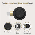 Mega Handles - Ronn Entrance Deadbolt I Deadbolt for Entry Lever Door Handle - Heavy Duty Round Lock for Left or Right-Handed Doors - Interior/Exterior Door Lever Deadbolt- Matte Black