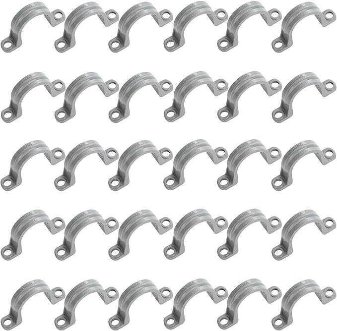 (30 Pack) Yariwiz 3/4 inch Plastic PVC Flex Electrical Conduit Strap Clamp Fittings