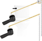 Hygie Rinse 2PCS Metal Toilet Handle Lever Flush Replacement, Universal Front Mount Toilet Handle with Stainless Steel Flapper Chains, Toilet Repair Kit, Oil Rubbed Bronze