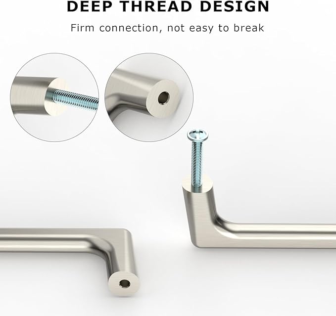 6 Pack Brushed Satin Nickel Cabinet Pulls 12.6 Inch Kitchen Cabinet Handles Cabinet Hardware Kitchen Handles for Cabinets Wardrobe Pulls Nickel Dresser Pulls Drawer Handle