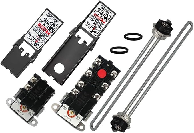 LONG TERM EWH-02 Electric Water Heater Tune-Up Kit, Includes 4500W 240V Water Heater Elements, Upper Thermostat, Lower Thermostat, Protective Covers and Elements Gaskets