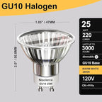GU10+C 120V 25W Bulb - MR16 GU10 Bulb Warm White 2800k with GU 10 Base, GU 10 Dimmable Bulbs 220LM, Long Lasting Halogen Light Bulbs for NP5 120V 25W Candle Warmer