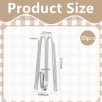 60 pcs Curtain Pleat Hooks, W Shape Pinch Pleat Hooks Clips, Stainless Curtain Drapery Hooks Pins
