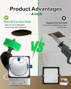 zouzai Square Led Recessed Lighting,5CCT Ultra Thin Square Led Ceiling Light with Junction Box,CRI90,2700K-5000K Selectable,Dimmable Canless Downlight,ETL and Energy Star (Black【12 Pack】, 4 Inch)