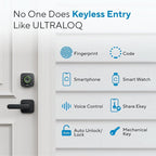 ULTRALOQ U-Bolt Pro WiFi Smart Lock with Handle, Fingerprint Smart Front Door Lock Set with Sensor, Keyless Entry Deadbolt with 2 Lever Handles, Auto Unlock, App Control, ANSI Grade 1, Easy Install