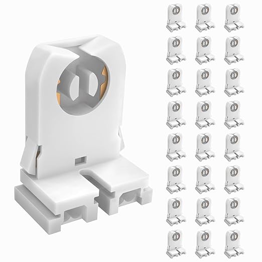 JESLED Non Shunted LED Tombstones - (Pack of 24) T8 Lamp Holder, UL Turn Type Tombstone Lampholder for T10 T12 LED Fluorescent Tube Replacement, Medium Bi-pin G13 Socket for Programmed Start Ballasts