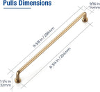 JOY DECOR Cabinet Pulls – 8-3/4 Inch Hole Center, Champagne Bronze, 10 Pack, Zinc Alloy Cabinet Handles for Drawers & Cupboard – Vintage Style Hardware for Kitchen, Bathroom, Dresser