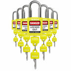 TRADESAFE Lockout Tagout Locks Set - 7 Yellow Loto Locks, Lockout Locks Keyed Different, 2 Keys Per Lock, OSHA Compliant Lock Out Tag Out Padlocks, Safety Padlocks for Electrical Lockout Tag Out Kits