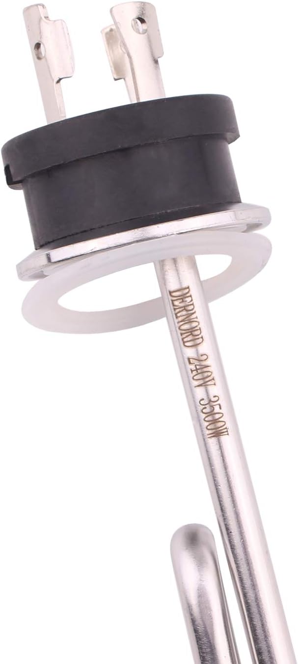 DERNORD 240V 3500W Tri-clamp Foldback Heating Element Stainless Steel Immersion Water Heater with 3-Wire Electrical Locking Plug (1.5 Inch Tri clamp)