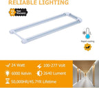 10-Pack T8 U Bend LED Tube Light 2FT 24W (60W Equivalent) U Shaped Bulb 6000K Daylight White 2640lm for Fluorescent Replacement, Dual-End Powered