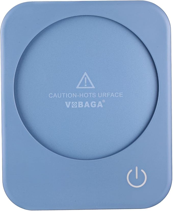 VOBAGA Coffee Mug Warmer, 4 Hours Auto Shut Off Cup Warmer for Office Home Desk with 3 Temperature Settings, Electric Beverage Warmer for Cocoa,Tea, Milk, Soup, for Coffee Gifts, Sky Blue (No Cup)