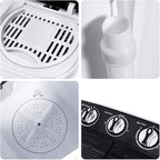 Waterjoy Portable Washing Machine, 13lbs Capacity Twin Tub Mini Washer and Dryer Combo for Apartments, Dorms, RVs, Black and White