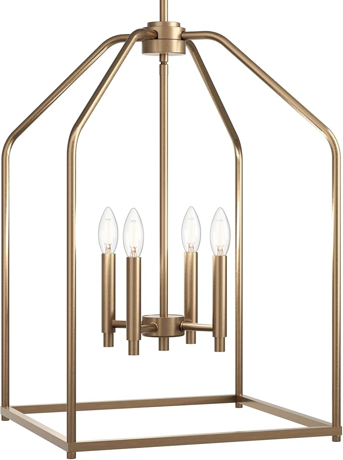 Kichler Madden 25.5" 4 Light Pendant in Champagne Bronze, Soft Modern Fixture, for an Entryway, Breakfast Nook, Laundry Room, (25.5" x 16"), 52722CPZ