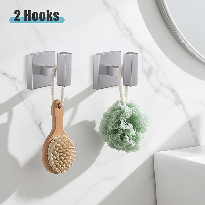 YACVCL 5-Pieces Brushed Nickel Bathroom Hardware Accessories Set Towel Bar Set Upgraded Toilet Paper Holder with Shelf Stainless Steel Wall-Mounted Bathroom Hardware Set 23.6 Inch