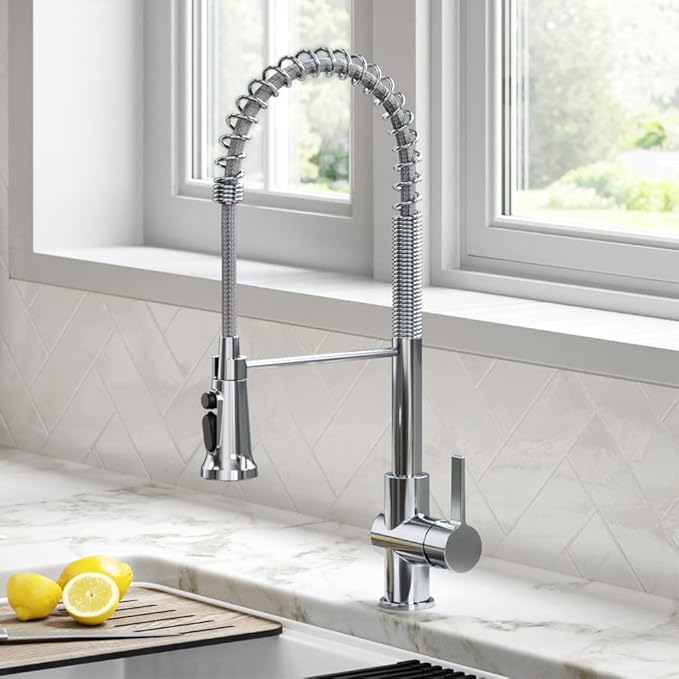 KRAUS Britt 2-in-1 Commercial Style Pull-Down Single Handle Water Filter Kitchen Faucet for Reverse Osmosis or Water Filtration System in Chrome, KFF-1691CH