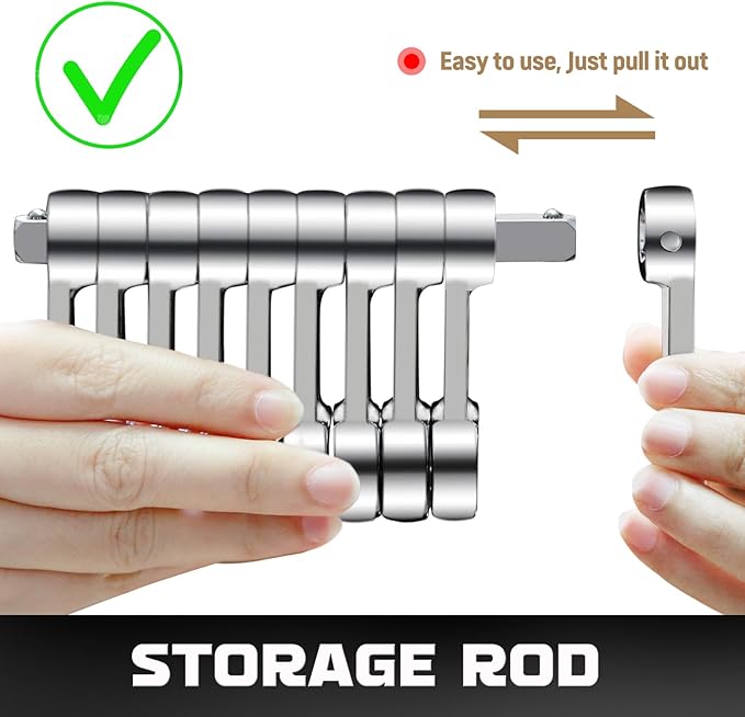 DISEN 9pcs Torque Adapter Set SAE, Durable Torque Wrench Adapter, Torque Adapter 3/8" Drive, 12 Point, Set Including 3/8", 7/16," 1/2", 9/16", 5/8", 11/16", 3/4", 13/16", 7/8"