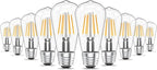 Ralbay 10 Pack Vintage LED Edison Bulbs ST48, 60W Equivalent, Bright Natural White Light 4500K, Clear Glass E26 Medium Base