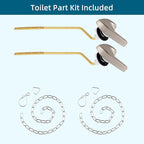 2Pack Universal Side Mount Toilet Handle Replacement Kit Compatible with Kohler K-GP30324-CP/Glacier Bay Toilet with Flapper Chains, Metal Toilet Flusher Lever, Brushed Nickel