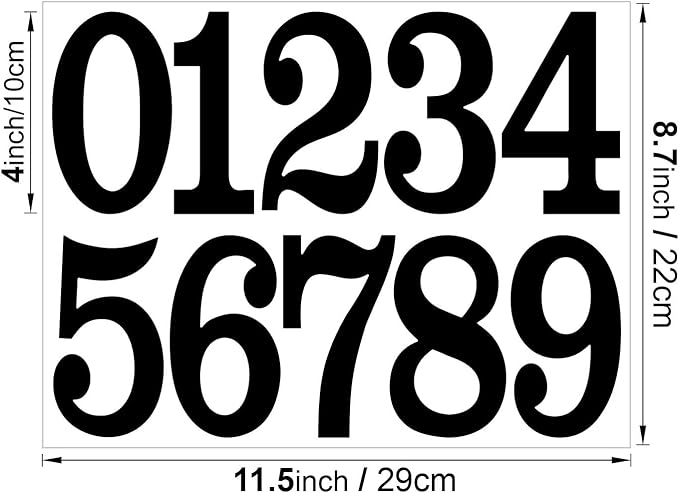 100 PCS Mailbox Numbers for Outside, Vinyl Stickers, Self-Adhesive Waterproof Decals for Mailbox, Window, Door, Trucks, Address (Black, 4 Inch)