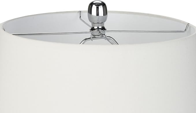 Nourison Home 23" Dark Purple Distressed Ceramic Pot Table Lamp for Bedroom, Living Room, Dining, Office, with White Shade