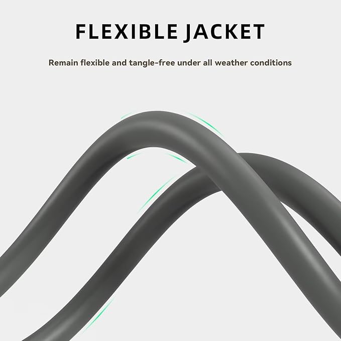 10ft Outdoor Extension Cord for Christmas Decorations - 16/3 Heavy Duty SJTW Waterproof Gray Electrical Cable with 3 Prong Grounded Plug for Safety, Great for Lawn and Major Appliances