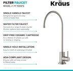 KRAUS Purita 100% Lead-Free Kitchen Water Filter Faucet in Spot Free Stainless Steel, FF-100SFS