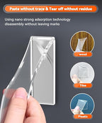 Strong Heavy Duty Double Sided Tape, 1" x 16.7FT Extra Large Clear & Tough Removable Nano Adhesive Tape for Wall Hanging Strip Poster Deco Rug (1/16" Thick)