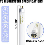 F54T5/841/HO 54W T5 HO Fluorescent Tube Light, 46 Inches T5 54 Watt Fluorecent Bulb, F54T5/841/CW, 4100K Cool White, 80 CRI, G5 Base 4300 Lumens 25 Pack
