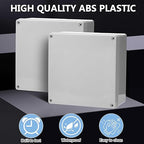 Kanayu Conduit Box Electrical 8'' x 8'' x 4'' Junction Box Plastic Dustproof Waterproof IP65 Gray White Protect Conduits and Fittings Universal Electrical Project Enclosure for Outdoor